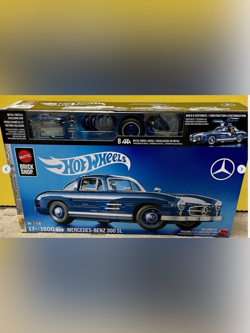 Mattel Brick Shop Hot Wheels - Mercedes-Benz 300 SL. 1600 Pieces